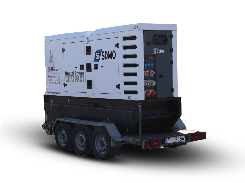 Energolukss nomas ģenerators 24kW uz piekabes