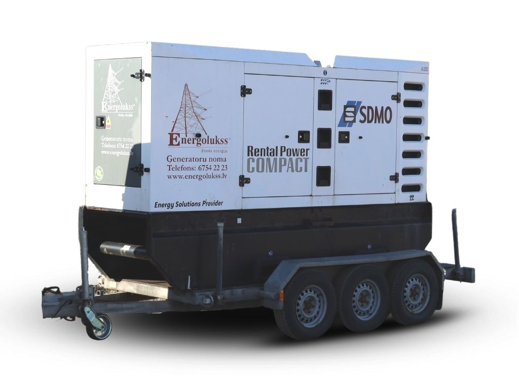 Energolukss nomas ģenerators 24kW uz piekabes