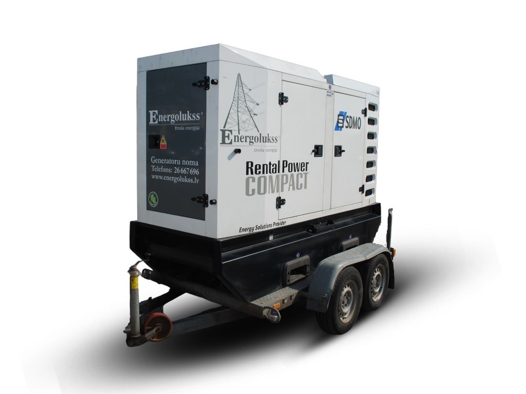 Energolukss nomas ģenerators 24kW uz piekabes