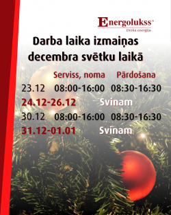 Darba laika izmaiņas decembra svētku laika